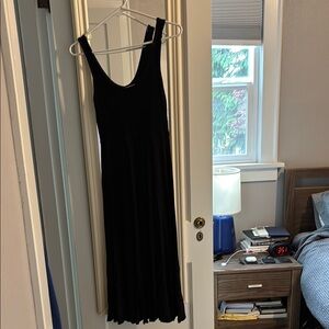 Marine Layer Lexi Rib Black Midi Dress